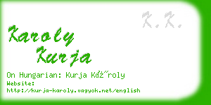 karoly kurja business card